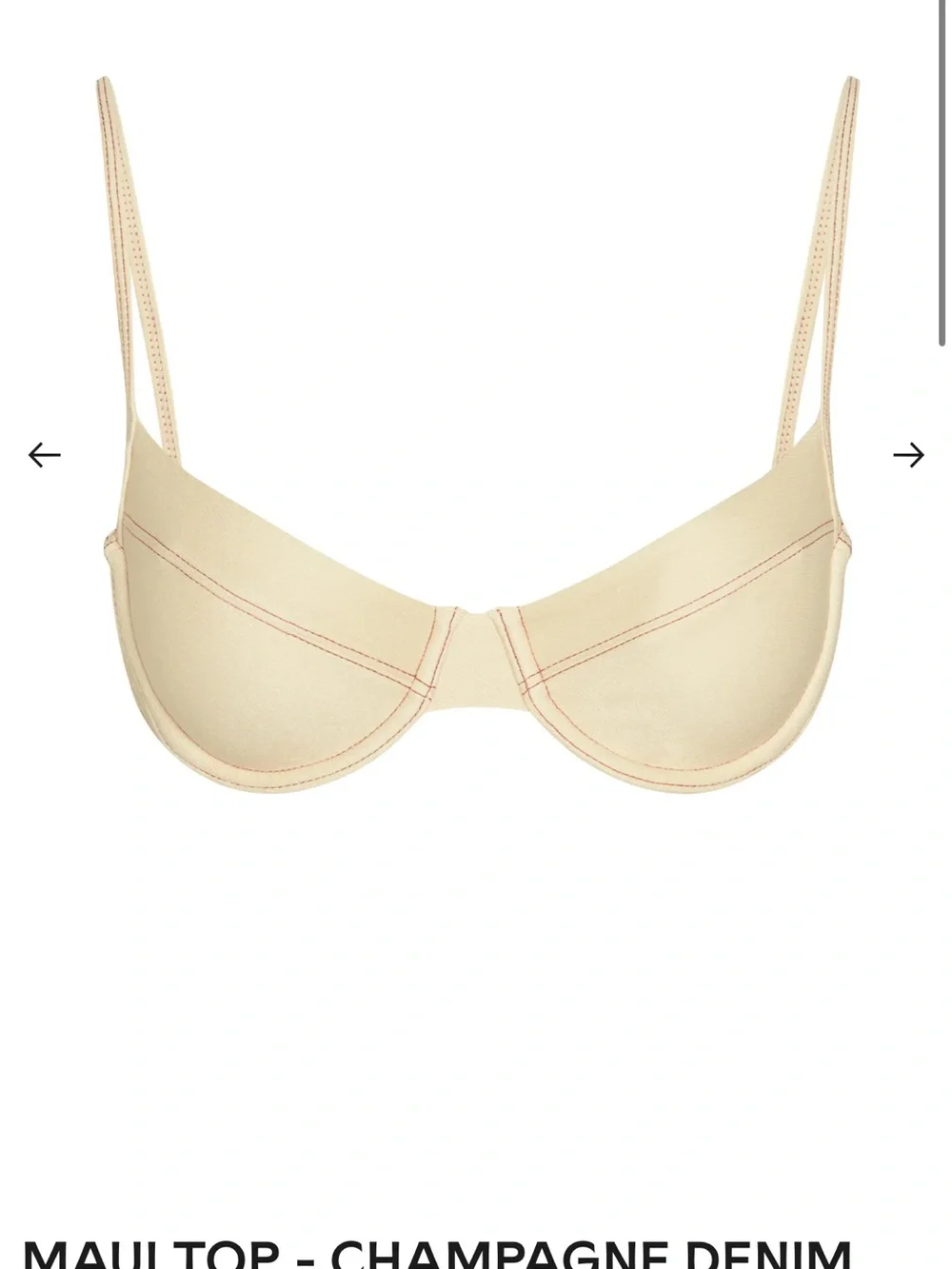Monday Swimwear Maui Top in Champagne Denim